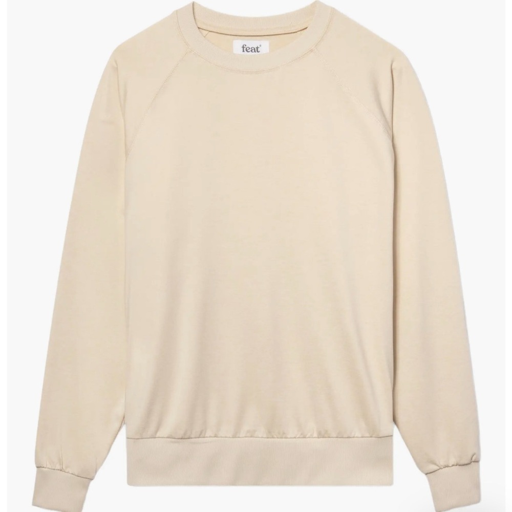 NWT Feat unisex large oatmilk ivory Roam Crew Neck long sleeve Shirt